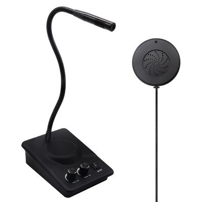 China Daytech WI08 Convenient and Safe Double-way Stained Glass Microphone Speaker Anti-interference Intercom for Bank Hospital Post Office for sale