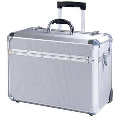 China OEM Aluminum Tool Case , Silver Makeup Trolley Cosmetic Case for sale