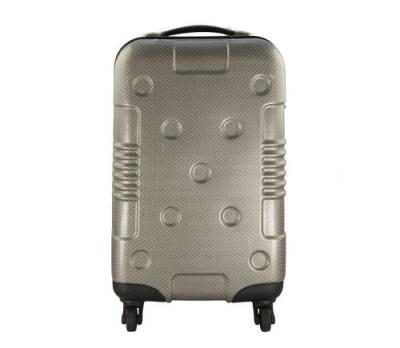 China Custom Wheeled Travel Luggage ABS Tourister Suitcase Grey Trolley Case for sale