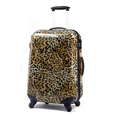 China 20'' Trolley Hand Travel Rolling Luggage Leopard Pc Trolley Case Grey for sale