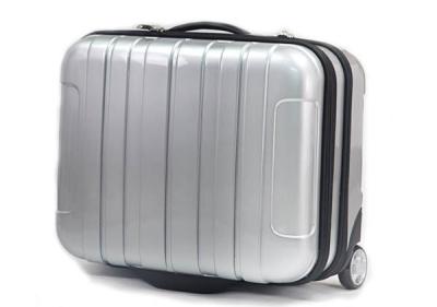 China Grey Travel Trolley Luggage Wheeled Boarding Bag PC Tourister Suitcase for sale