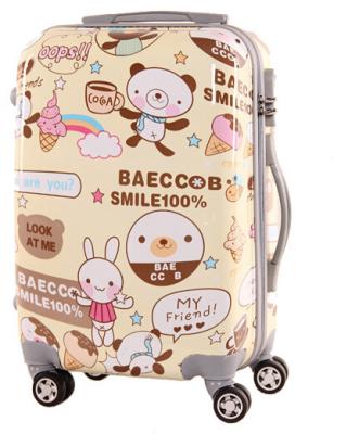 China BV Lightweight Suitcases On Wheels Custom PC Luggage Cute Carton Printing for sale