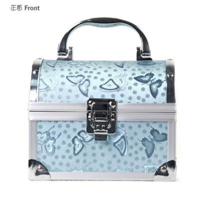 China Women Aluminum Beauty Box Cosmetic Vanity Organizer Custom Blue ABS Hard Case for sale