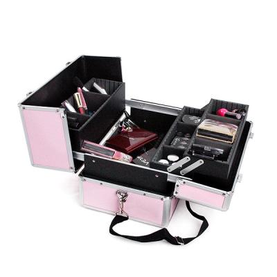 China Pink Storage Boxes Cosmetic Case , Mirrored Cosmetic Storage Organizer for sale