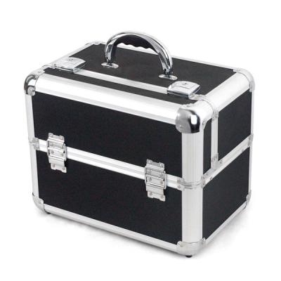 China Makeup Storage Box Black Women PVC Cosmetic Case / Aluminum Cosmetic Case 500pcs for sale