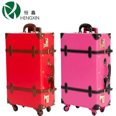 China Classical Four Wheeled Suitcases Lightweight PU Leather Rolling Luggage Laptop Trolley Case for sale