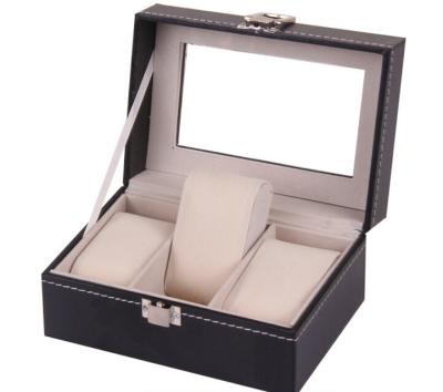 China Mirrored Watch Storage Case For 3 Watches Exquisite Proper Convenient Buckle for sale