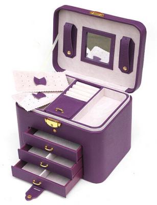 China Beautiful Pu Leather Tool Case Cosmetic Vanity Box With Mirror for sale