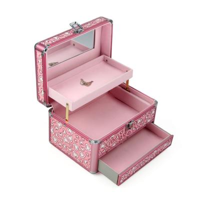 China Profession Aluminum Cosmetic Case Lightweight Pink For Female for sale