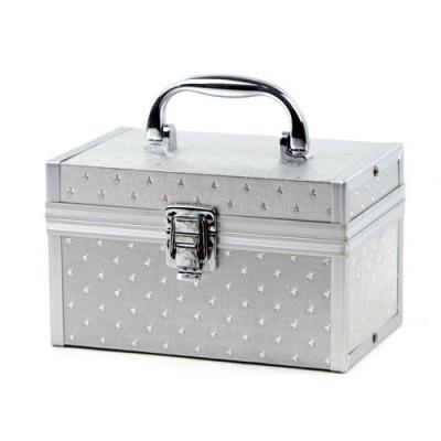 China Elegant Silver Cosmetic Travel Case Aluminum For Actress Star Pattern for sale