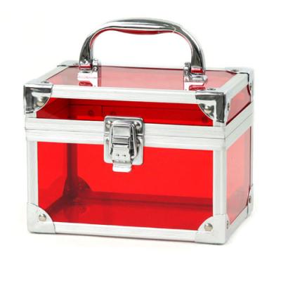 China Red Acrylic Cosmetic Organizers , Portable Makeup Artist Organizer  for sale