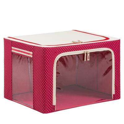 China Portable Red Sewing Clothes Storage Boxes Foldable Nylon Metarial for sale