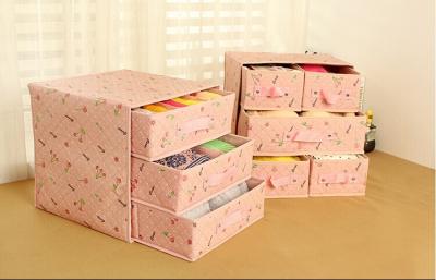 China Multideck Print Storage Box Organizing Underwear Drawer Cloth Storage Case for sale