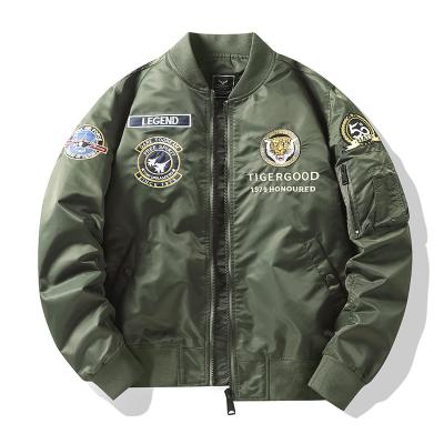 China New Air Force autumn and winter men's waterproof bomber jacket men's collar comic trend plus cotton warm bomber jacket for sale