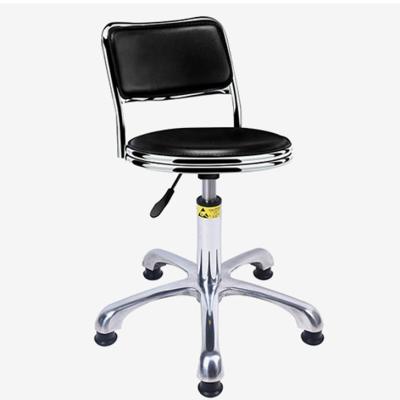 China Modern Adjustable Black Hospital Dental PU Leather Laboratory Ergonomic Chair Esd Lab Stool Lab Chairs with Wheels for sale