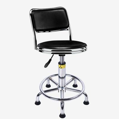 China Modern Black Laboratory Stool Chair Esd Lab Chair Adjustable Medical Barber PU Leather Dental Lab Chairs for sale