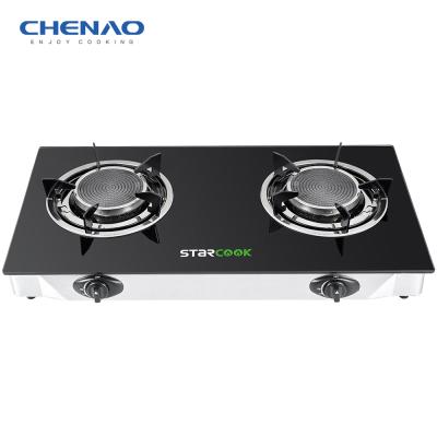 China 2 Burner Car Gas Gas Cooker Explosion Proof Indoor General Glass Top Gas Stove for sale