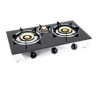 China Brand 2 Burner Gas Cooking Stove /glass Top Custom Made Gas Stoves Easily Cleaned for sale