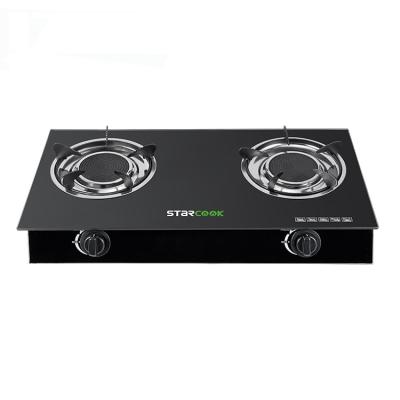 China Explosion Proof Glass Infrared Double Burner Easily Cleaned High End Gas Stove South Africa for sale