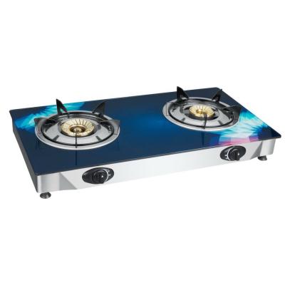 China Indoor Tempered Glass Table OEM Tempered Glass Gas Cooktop Gas Burner Cooker Stove for sale