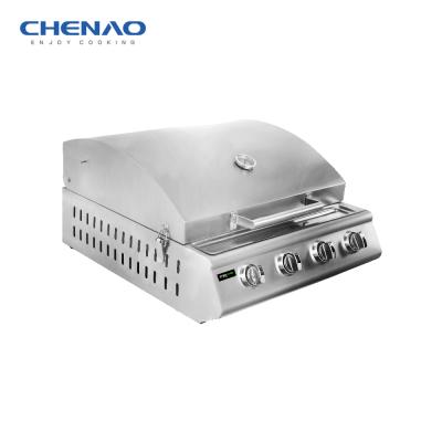 China 4 Burner Outdoor BBQ Cooking Stove Stainless Steel Panel With Cover for sale