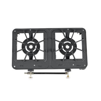 China Cast Iron Portable Mini Gas Cooker Double Burner Mobile Gas Stove in Saudi Arabia for sale