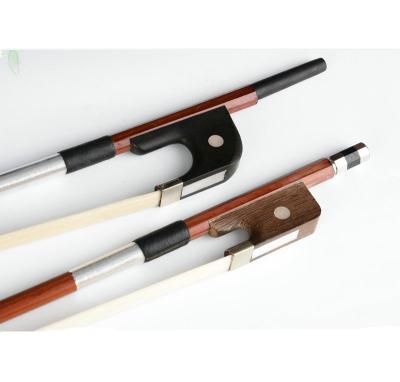 China Fashionable Double Stick Ebony Frog Natural Horse Hair Natural Horsehair Brazilwood Model Bass Bow German Model French Straight for sale