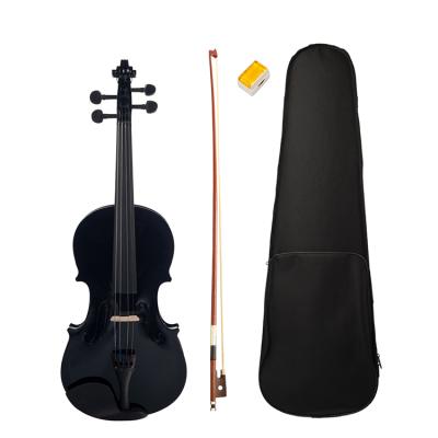 China Italy factory hot sale black basswood plywood and maple professional beginner student violin for sale