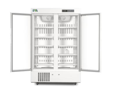 China 656L Ergonomic Double Glass Door Biomedical Pharmacy Vaccine Refrigerator Fridge For Hospital Equipment for sale