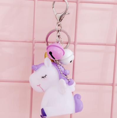 China Unicorn Keychain Pendant Cartoon Creative Pink Girly Schoolbag Cotton Heart Ornament Keychain Gift for sale