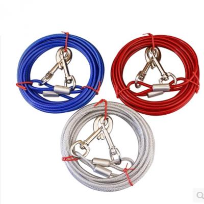 China DETACHED double head dog leash one for two international hot dog chain long steel wire dog leash chain pet supplies for sale