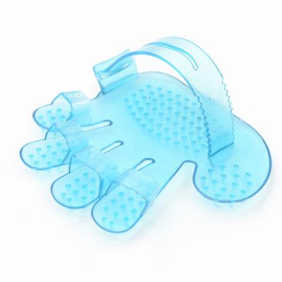 China Stored Detachable Hair Brush Five-finger Massage Comb Dog Mane Brush Portable Transparent Plastic Simple Straight Bath Supplies for sale