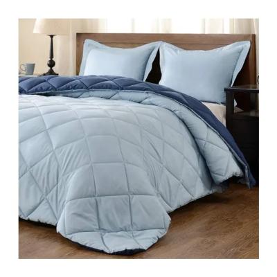 China New Design Light Solid Color Sustainable Double Sided Luxury Bedding Comforter Sets Microfiber Bedding Set for sale