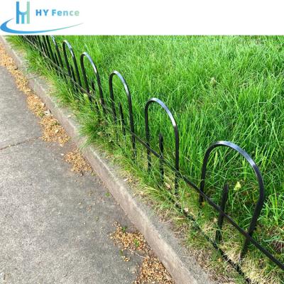 China Easily Assembled Custom Decorative Iron Arched Metal Garden Fence Lawn Fence Patio Fence for sale