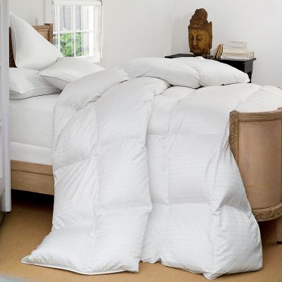 China Grid Embossing Cotton Duck Down Feather Quilt / Luxurious Washed Thick Comforter for sale