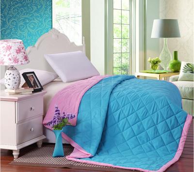 China Filling Colorful Double Face Binding Microfiber Quilt Set Comforter For Summer for sale