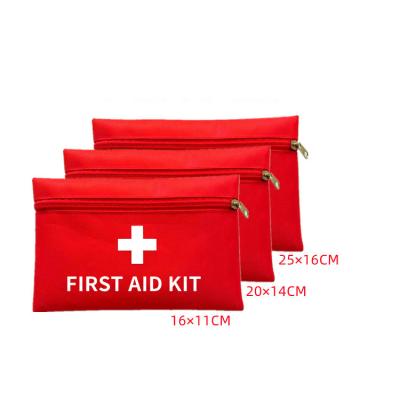 China Logo Medical Equipment Home Mini First Aid Kit Red Travel Nylon Emergency Lightweight Customizable Bag With Zipper for sale