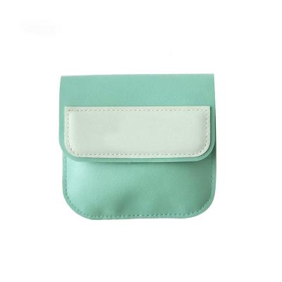 China Lady Wholesale Custom Zippered Portable Lipstick Leather Bag Candy Color Coin Purse for sale