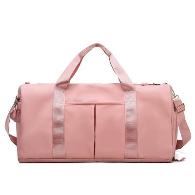 China One shoulder carry high quality sports travel wet and dry separation bag waterproof multifunctional pink luggage bag separation bag for sale