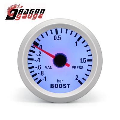 China High Quality Dragon Gauge 52mm Blue LED Car Turbo Pressure -1-2 Bar Turbo Boost Gauge Meter For Car Racing (6031) 2 Inch for sale