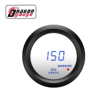 China Automotive DRAGON GAUGE 12V 52MM Digital Hose Blue Led 0-150 PSI + Volt Oil Press Oil Pressure Gauge With Sensor For Car (6116B) 2 inches for sale