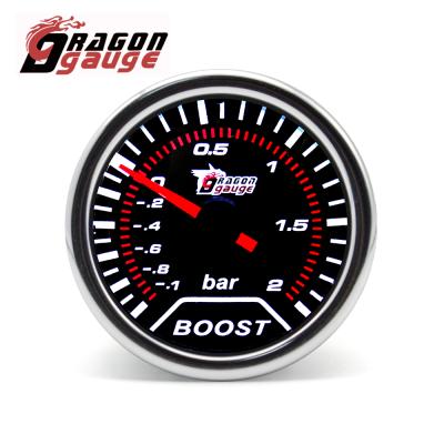 China Universal Smoke Lens DRAGON GAUGE Digital Auto Turbo Boost Gauge -1~2 Bar Around 52mm 2