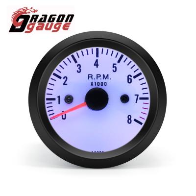 China Dragon Gauge Tacho Gauge Universal 12v (6030) White Face Car Tachometer 0~8000 Blue Lightweight Automotive 2