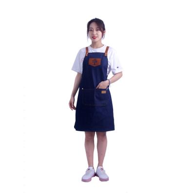 China High Quality Barber Shop Beauty Care Cotton Denim Leather Wristbands Barber Shop Barber Tools Apron For Woman for sale