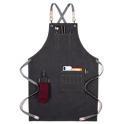 China Pretty Eco-Friendly High Quality Durable Designer Cotton Canvas Makeup Aprons Hair Salon Eco-Friendly for sale