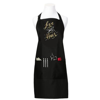 China Hot Selling High Quality Eco-friendly Hairdressing Apron Custom Logo Black Salon Apron Custom Hairdresser for sale