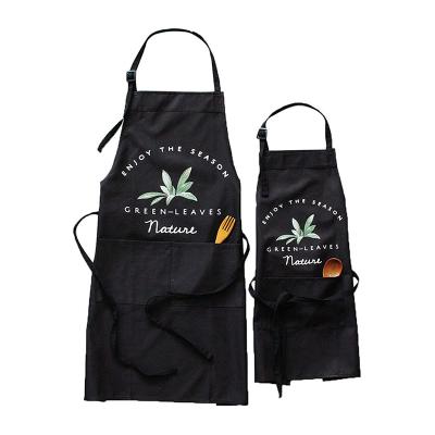 China High Quality Hot Selling Eco-Friendly Bib Black Kitchen Apron Poly Cotton With Logo Mommy And Me Apron for sale