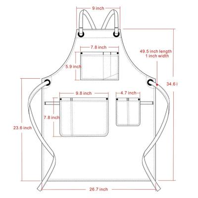 China Hot Selling Eco-Friendly Cross Back Apron For Women Men With Adjustable Straps And Big Pockets for sale