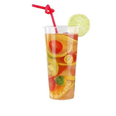 China Disposable Clear Smoothie Ice Cream Cup Disposable Plastic For Boba Tea for sale