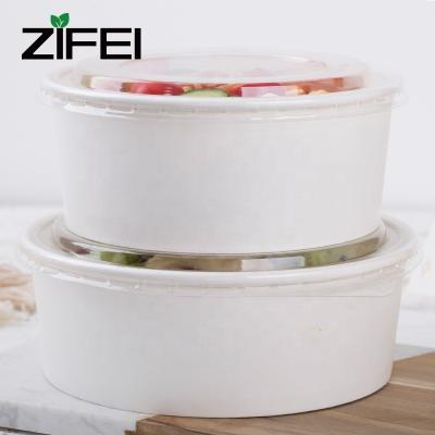 China PLA Disposable Biodegradable Disposable White Paper Take Out Soup Bowl With Lid Noodle Paper Bowl With Lid for sale